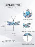 wholesale 925 Sterling Silver Abalone Shell Blue Crystal Heart Dragonfly Pendant Necklace for Women-0-4