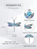 wholesale 925 Sterling Silver Dragonfly Pendant With Blue Heart Gemstone And Abalone Shells Wings And Tail-0-4