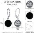 wholesale 925 Sterling Silver Black Onyx Celtic Tree of Life Valknut Viking Drop Earrings-0-4
