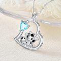 wholesale 925 Sterling Silver Mom Heart Shape Animal Pendant Necklaces for Women Girls Family Love Gift-0-156