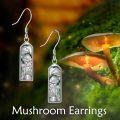 wholesale 925 Sterling Silver Mushroom Resin Bohemian Hook Earrings for Women - Vintage Forest Style  4cm Long-0-2