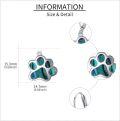 wholesale 925 Sterling Silver Abalone Shell Inlay Paw Print Leverback Earring for Women Girls Animal Lover Gift-0-4