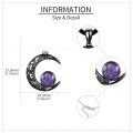 wholesale 925 Sterling Silver Purple Amethyst Crescent Moon Gothic Pendant Necklace for Women-0-3