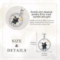 wholesale 925 Sterling Silver Black Cat Pendant with Stars and Crescent Moon - Gifts for Women-0-3