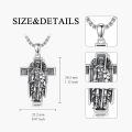 wholesale 925 Sterling Silver Guardian Angel Cross Pendant Necklace Religious Protection Charm Jewelry for Men-0-4
