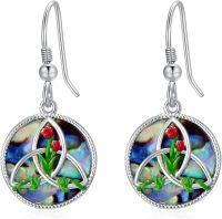 wholesale 925 Sterling Silver Abalone Shell Tulip Drop Earrings for Women-Tulip Celtic Knot Earrings