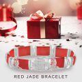 wholesale 925 Sterling Silver Green Jade Link Bracelet Wholesale With Intricate Clasp Design-0-19
