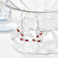 wholesale 925 Sterling Silver Red Crystal Dragonfly Drop Earrings for Women-0-1