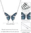 wholesale 925 Sterling Silver Turquoise Inlay Butterfly Pendant Necklace Minimalist Charm s for Her-0-5