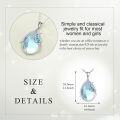 wholesale 925 Sterling Silver Blue Moonstone Butterfly Pendant Necklace for Women-0-3