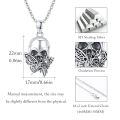 wholesale 925 Sterling Silver Butterfly & Flower Design Pirate Skull Pendant Gothic Necklace for Women and Men-0-4