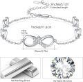 wholesale 925 Sterling Silver Infinity Cross Charm Bracelet with Cubic Zirconia Stones for Women and Girls-0-4