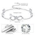 wholesale 925 Sterling Silver Infinity Bracelet With Crystal Cross And Heart Links-0-4