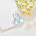 wholesale 925 Sterling Silver Teardrop Moonstone Floral Drop Earrings for Women and Girls-0-2