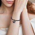 wholesale Black 925 Sterling Silver Butterfly Heart Pendant Charm Bracelet for Women Mom  69 chars-0-4