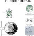 wholesale 925 Sterling Silver Green Agate Sea Turtle Stud Earrings Hypoallergenic Ocean Jewelry-0-2