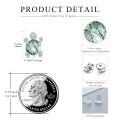 wholesale 925 Sterling Silver Green Agate Sea Turtle Stud Earrings Hypoallergenic Ocean Jewelry-0-2