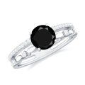 TOUPOP Sterling Silver Black Onyx Moissanite Agate Wedding Ring Set-0-0