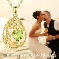 wholesale Sterling Silver Yellow Gold Plated Gemstone Tree of Life Pendant Necklace-0-46