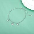 wholesale 925 Sterling Silver Charm Anklet with Starfish and Seashell Charms for Women Girls Beach  (Silver)-0-1