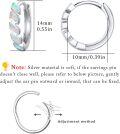 wholesale 925 Sterling Silver White Fire Opal Geometric Huggie Hoop Earrings for Women - Hypoallergenic  48x36mm-0-5