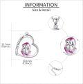 wholesale 925 Sterling Silver Penguin Heart Pendant Necklace with Enamel and Cubic Zirconia Gifts for Women-0-2