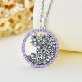wholesale Birth Flower Necklace 925 Sterling Silver Birth Month Flower Pendant 12 Month Birthstone Jewelry Birthday Gifts For Women -0-3