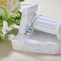 wholesale 925 Sterling Silver Blue Crystal Butterfly Pendant Necklace-0-1