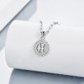 wholesale 925 Sterling Silver Zodiac Pisces Pendant Necklace With Cubic Zirconia Sunburst Design-0-2