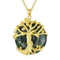 wholesale 925 Sterling Silver Tree Of Life Pendant Necklace Wholesale With Green Gemstone-0-49
