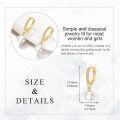 wholesale Solid 10K Gold Zircon and Pearl Hoop Earrings for Women - Elegant Gift Set-0-1