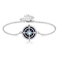 wholesale 925 Sterling Silver Compass Moonstone Bracelet-Compass