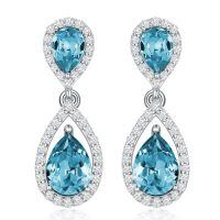 wholesale 925 Sterling Silver Moissanite Birthstone Dangle Earrings for Women-12-December