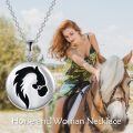 wholesale 925 Sterling Silver Horse Silhouette Pendant Necklace-0-5
