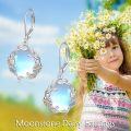 wholesale 925 Sterling Silver Blue Moonstone Daisy Celtic Knot Drop Earrings-0-2
