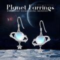 wholesale 925 Sterling Silver Blue Moonstone Star Drop Dangle Earrings for Women Girls -0-5