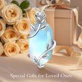 wholesale Sterling Silver Rose Flower Necklace with Gemstone Dainty Pendant Jewelry for Women Mom Mother s Day Birthday Gift-0-9