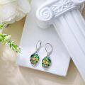 wholesale 925 Sterling Silver with Abalone Shell and Sunflower Design Drop Earrings for Women-0-3