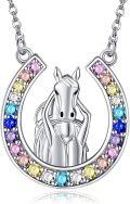 wholesale 925 Sterling Silver Rainbow Crystal Horseshoe Pendant Necklaces  for Her Him-0-0