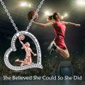 wholesale 925 Sterling Silver Sporty Girl Playing Basketball Pendant Necklace for Women-0-4