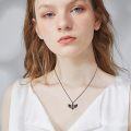 wholesale 925 Sterling Silver Black Bat Pendant with Red Crystal Stone Gothic Halloween Jewelry for Women Gifts-0-3