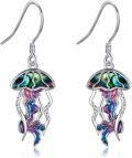 wholesale  925 Sterling Silver Jellyfish Earrings Dangle, Hypoallergenic, Nickel-Free, Lead-Free, Cadmium-Free, Sensitive Skin Friendly, Handmade, 0.46 x 0.88 Inch, Gift Box Included for Women Girls-0-0