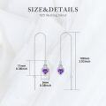 wholesale 925 Sterling Silver Celtic Knot Heart Threader Earrings w 12 Birthstones-0-10