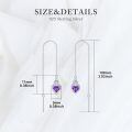 wholesale 925 Sterling Silver Celtic Knot Heart Threader Earrings w 12 Birthstones-0-10