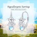 wholesale 925 Sterling Silver Cutie Elephant Moonstone Hoop Earrings Gift for Women Girls-0-2