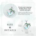 wholesale 925 Sterling Silver Moonstone Wave & Palm Tree Heart Pendant Necklace-0-4
