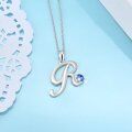 TOUPOP Sterling Silver Birthstone Initial Necklaces A-Z-0-2