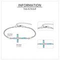 wholesale 925 Sterling Silver Cross Bracelet With Turquoise-0-4