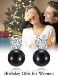 wholesale Freshwater Cultured Black Pearl Earrings For Women S925 Sterling Silver Clip On Drop Earrings Anniversary Jewelry Christmas Valentine Mothers Day Birthday Gifts For Women Her Wife -0-1
