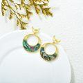 wholesale 925 Sterling Silver Abalone Moon Earrings 25-35mm, Hypoallergenic Dainty Shell Gemstone Jewelry Gift for Women-0-2